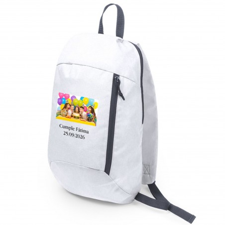 Sac à dos personnalisé avec logo en couleur ou photo et texte pour entreprise, mariage, baptême, communion et anniversaire