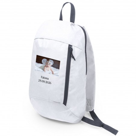 Sac à dos personnalisé avec logo en couleur ou photo et texte pour entreprise, mariage, baptême, communion et anniversaire