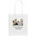Sac non tissé personnalisé avec logo en couleur ou photo et texte pour entreprises mariages baptêmes communions et
