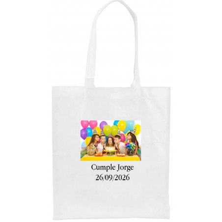 Sac non tissé personnalisé avec logo en couleur ou photo et texte pour entreprises mariages baptêmes communions et