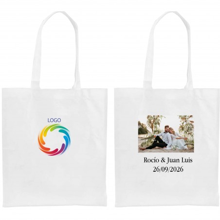Sac non tissé personnalisé avec logo en couleur ou photo...