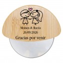 Coupe-pizza de mariage personnalisé avec phrase et noms