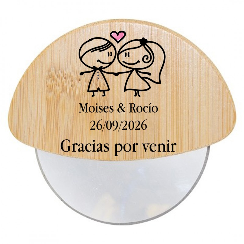 Coupe-pizza de mariage personnalisé avec phrase et noms Coupe-pizza de mariage personnalisé avec phrase et noms