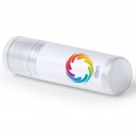 Baume à lèvres blanc personnalisé avec logo et texte en couleur