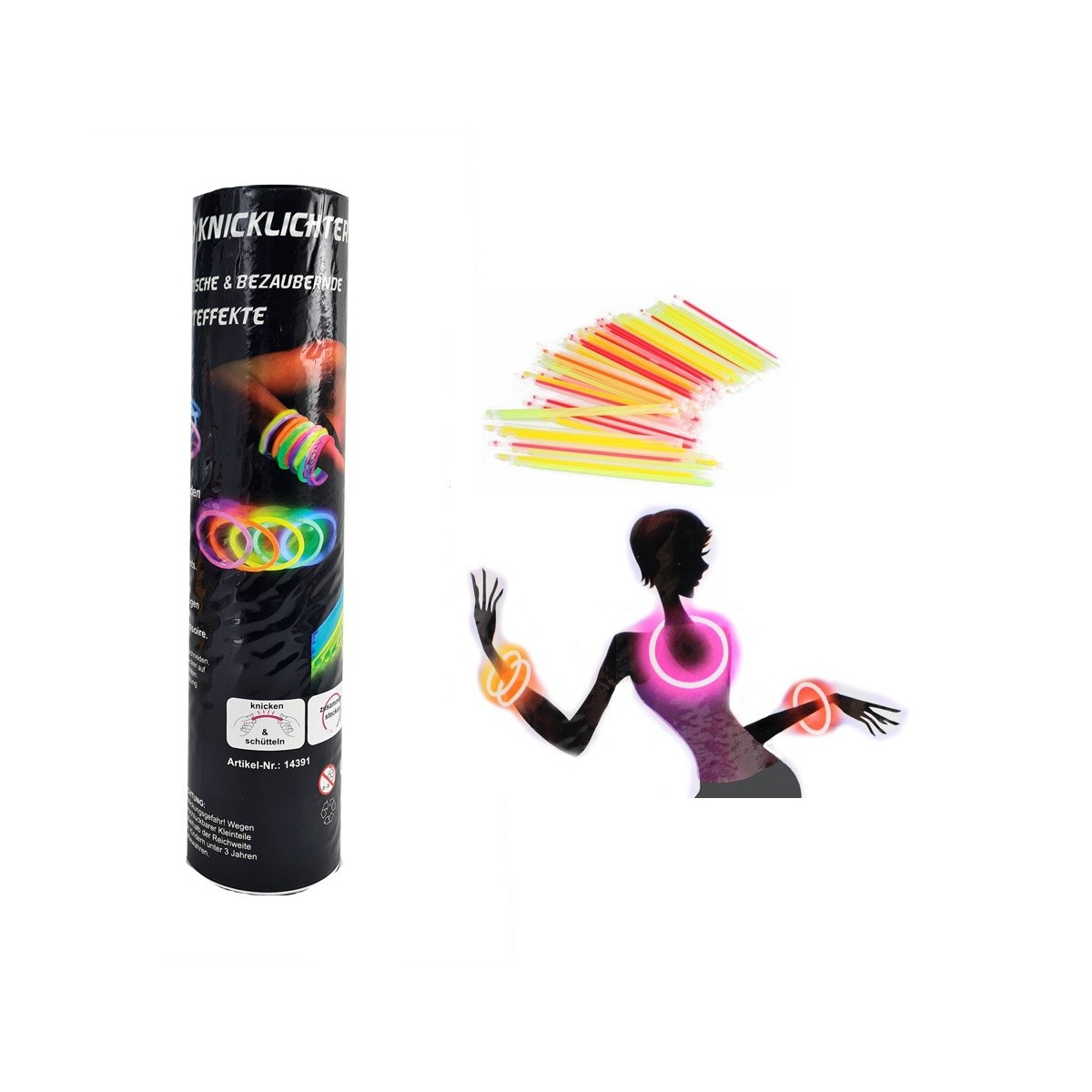 Bâtons lumineux fluorescents pour fêtes