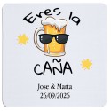 Dessous de verre personnalisé avec logo, photo ou motif en couleur prédéterminé