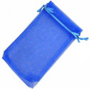 Tire-bouchon personnalisé avec autocollant de communion garçon dans un sac en organza bleu électrique