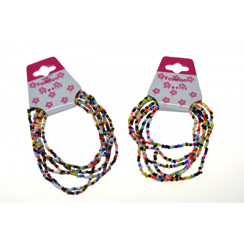 Pack de 6 bracelets de petites perles colorées