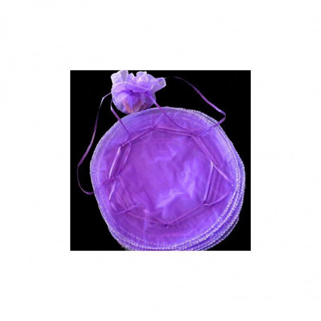 Miroir licorne avec stylo à lèvres dans un sac en organza lilas.