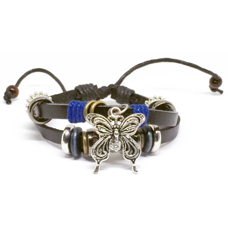 Bracelet double papillon avec perles
