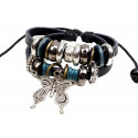 Bracelet double papillon avec perles