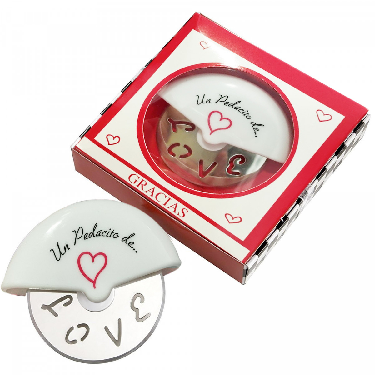 Coupe pizza original love présenté dans un coffret cadeau