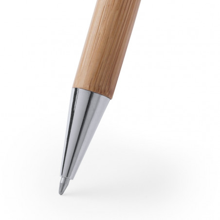 Stylo en bambou personnalisé avec autocollant en forme de cœur