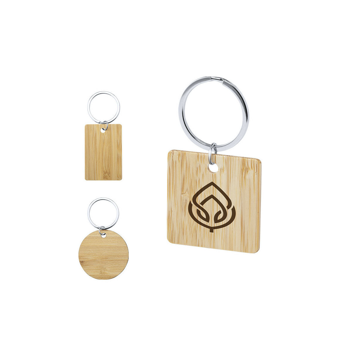 Porte clés en bambou de différentes formes