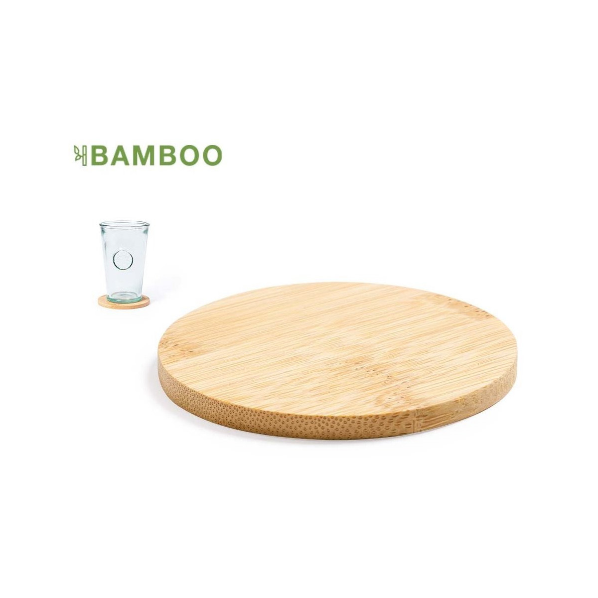 Dessous de verre rond en bambou