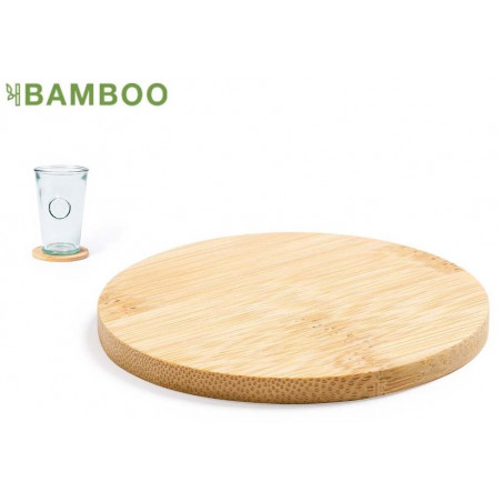 Dessous de verre rond en bambou