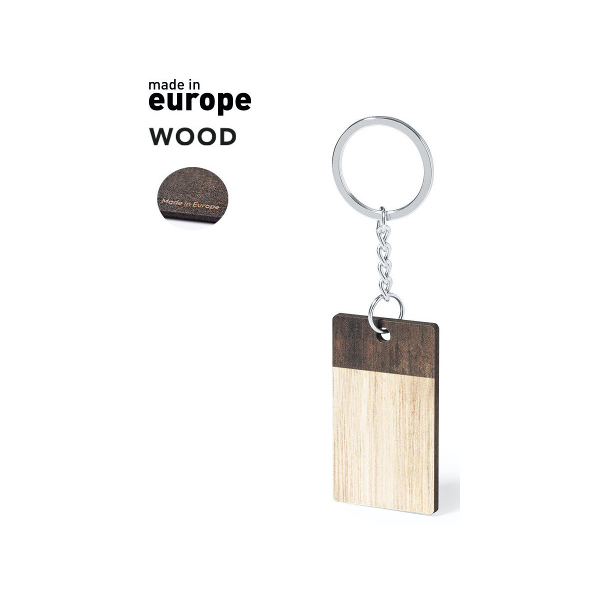 Porte clés rectangulaire en bois