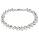 Bracelet de bijoux fins avec cristaux présenté dans un sac en daim et une épingle de mariage