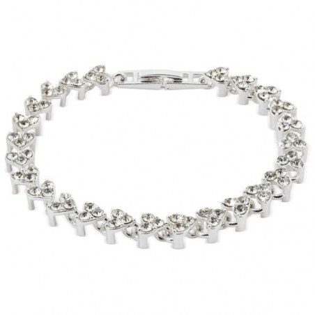 Bracelet de bijoux fins avec cristaux présenté dans un sac en daim et une épingle de mariage