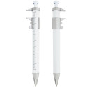 Stylo avec outil de mesure présenté dans un sac transparent et un marque-page personnalisé spécifique au mariage.