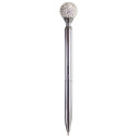 Stylo avec boule de cristal présenté dans un étui noir et une épingle pour les mariages
