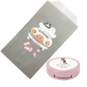 Gloss à lèvres crème présenté dans une enveloppe kraft et personnalisé avec un sticker de mariage
