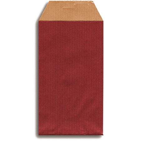Sac à main en tissu rustique rouge dans une enveloppe kraft avec adhésif personnalisable avec photo
