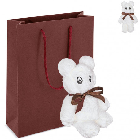 Serviette en forme d ours blanc moelleuse dans un sac cadeau