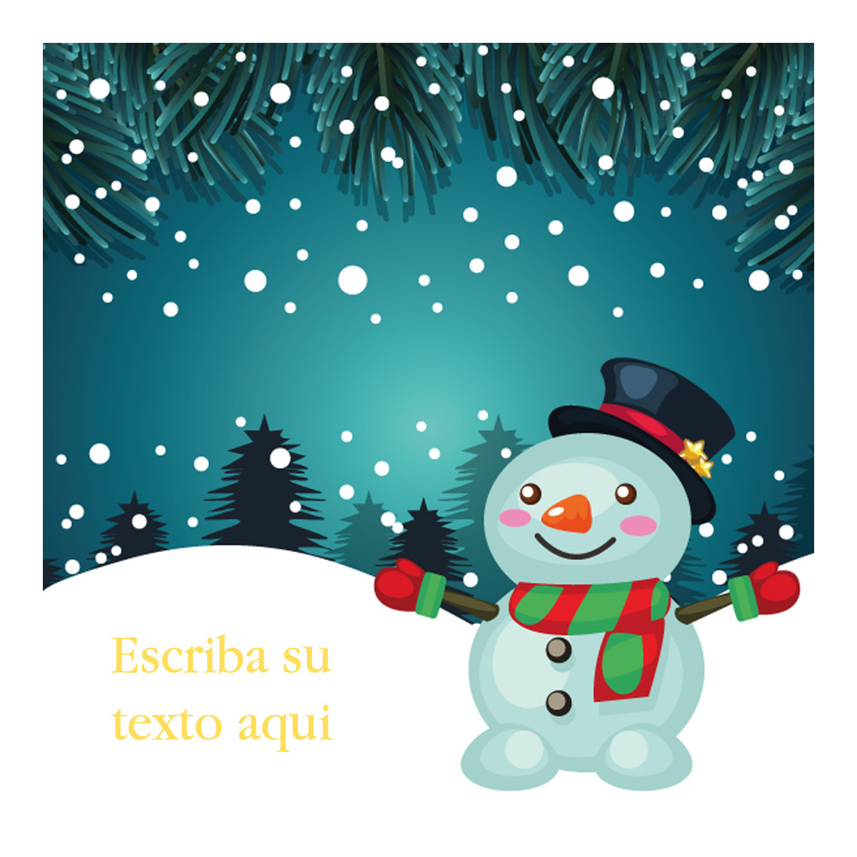 Adhésif personnalisé pour Noël avec motif de bonhomme de neige