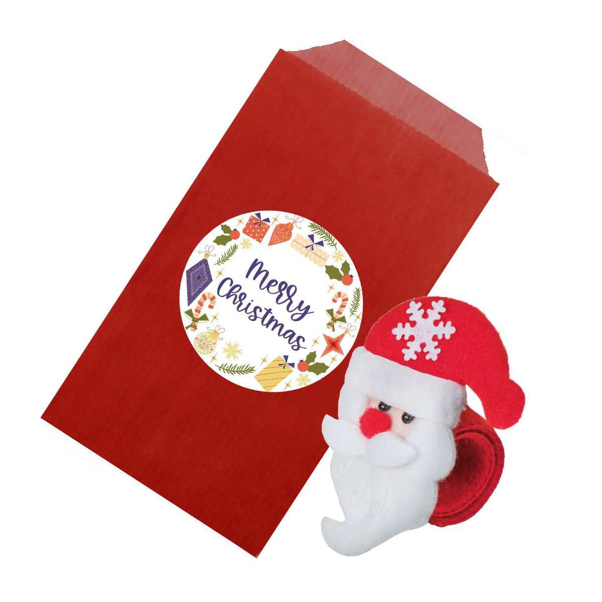 Bracelet De Noël En Feutre En Forme De Père Noël Avec Enveloppe En