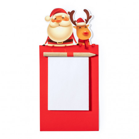 Bloc-notes magnétique pour réfrigérateur spécial Noël avec crayon et stylo de Noël dans un sac cadeau