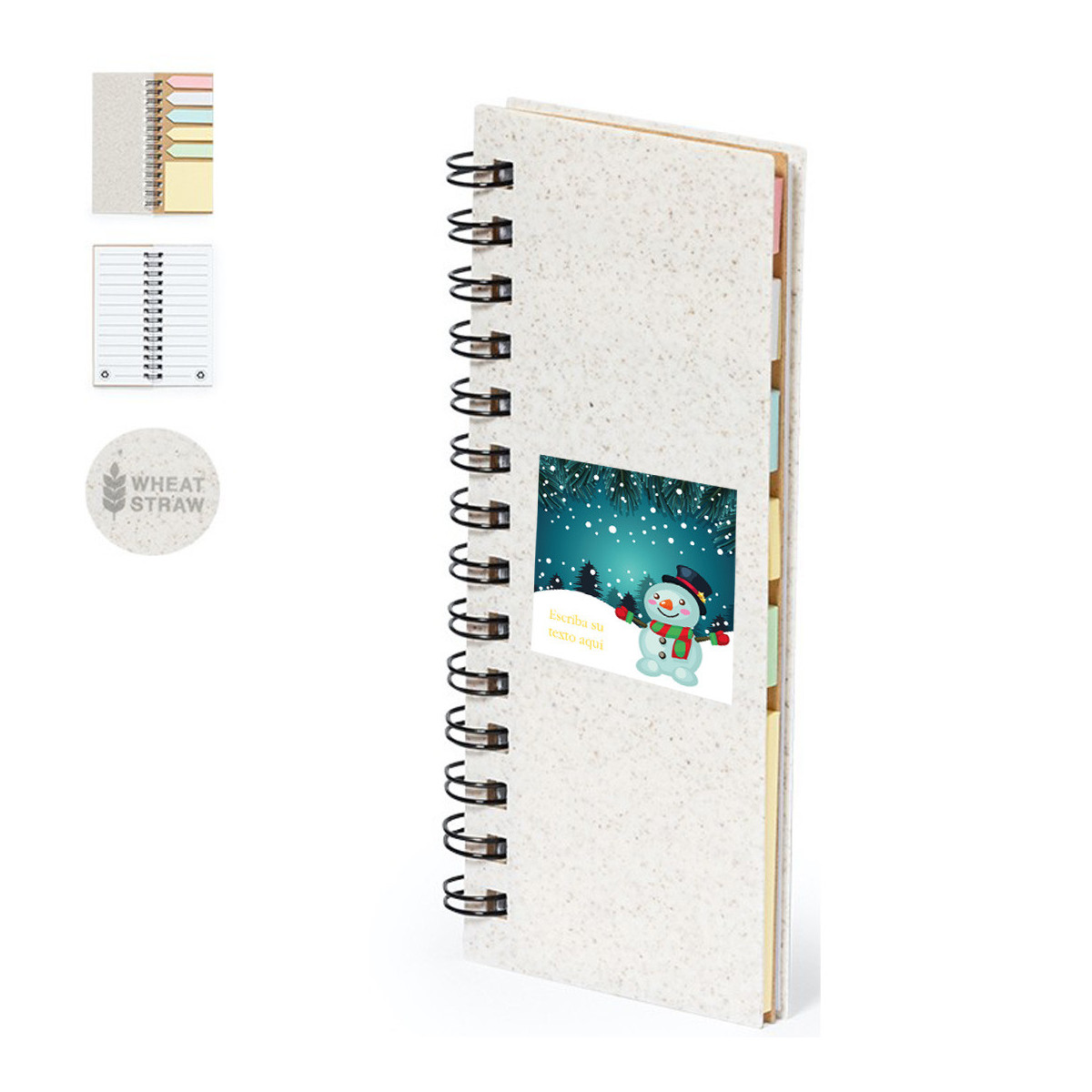 Bloc-notes avec des autocollants et des feuilles autocollantes de Noël pour personnaliser avec une phrase