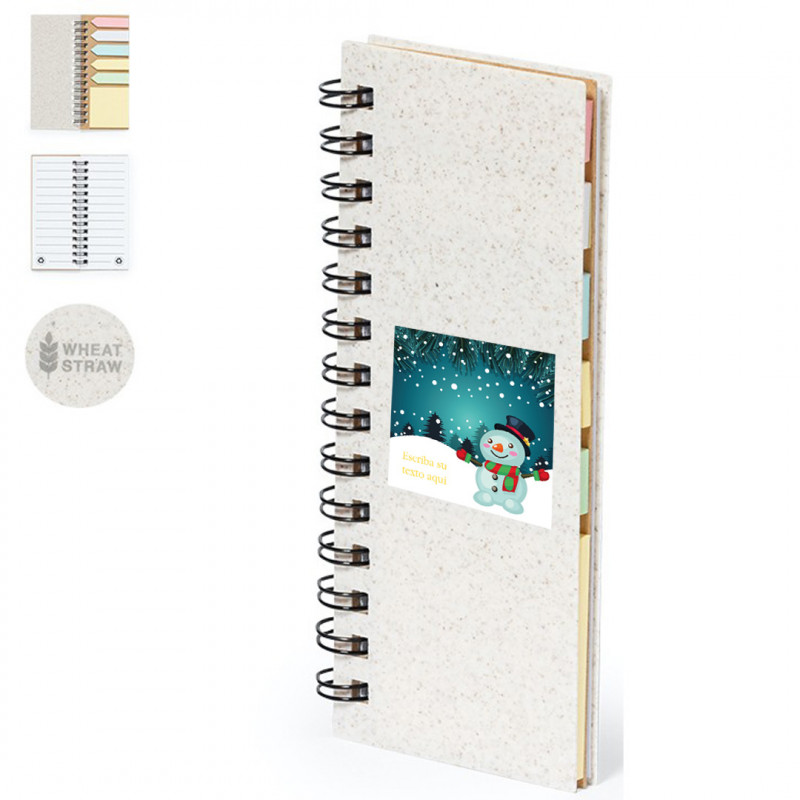 Bloc-notes avec des autocollants et des feuilles autocollantes de Noël pour personnaliser avec une phrase