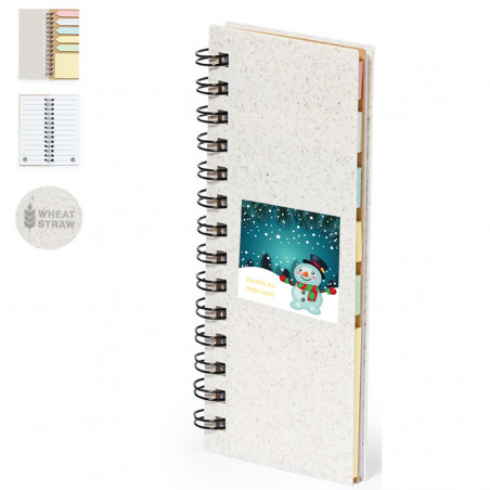 Bloc-notes avec des autocollants et des feuilles autocollantes de Noël pour personnaliser avec une phrase