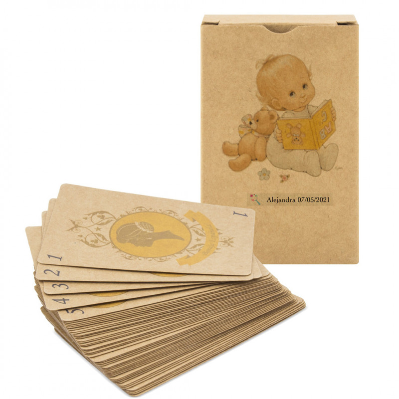 Jeu de cartes personnalisé avec des autocollants de baptême