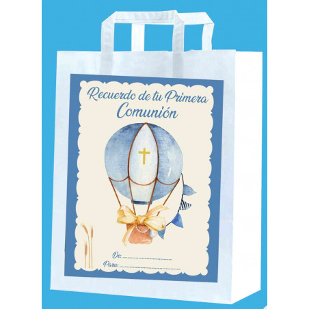Lettres et dés dans une boîte en bois personnalisée avec autocollants de communion et sac cadeau spécial communion