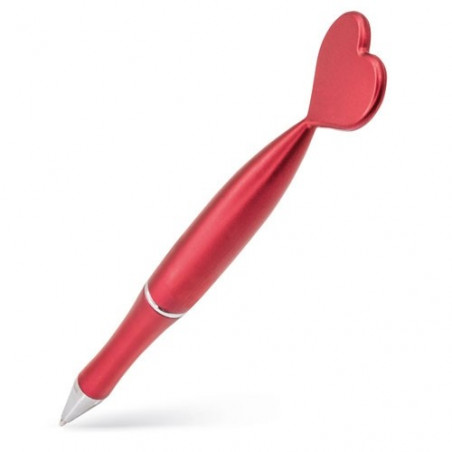 Carnet réversible à paillettes brillantes rouges avec stylo en forme de cœur