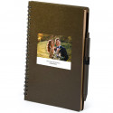 Carnet marron pour homme avec autocollant photo de mariage personnalisé