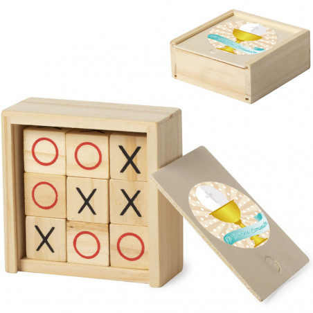 Cubes tic tac toe avec autocollant de communion