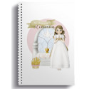 Cahier de première communion avec stylo pompon