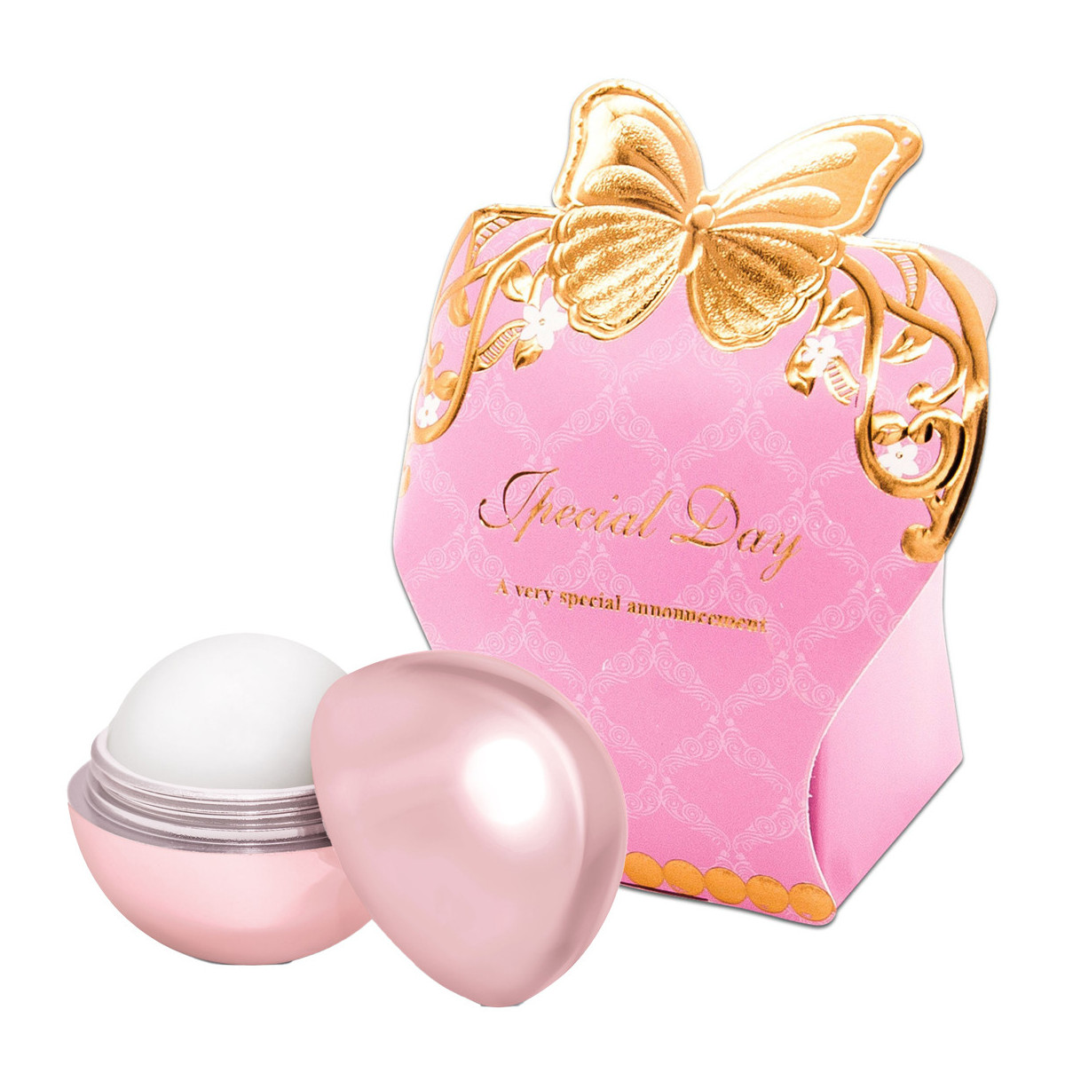 Gloss à lèvres facteur 15 dans une boîte décorative rose