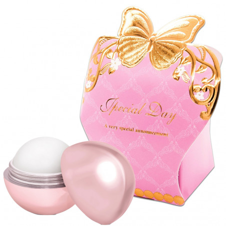Gloss à lèvres facteur 15 dans une boîte décorative rose