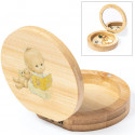 Boîte à bijoux avec petit miroir et autocollant de bébé personnalisé