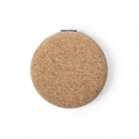Miroir en liège pour sac à main dans une boîte cadeau avec autocollant texte personnalisé