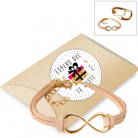 Bracelet infini avec fermeture à chaîne dans une boîte pour cadeaux secrets du père noël