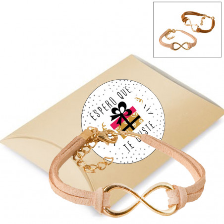 Bracelet Infinity avec fermoir chaîne dans un coffret cadeau Secret Santa personnalisé