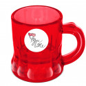Verre à shot rouge transparent en forme de chope à bière comme cadeau de Saint-Valentin unisexe personnalisé