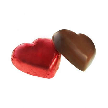 Bombons en forme de cœur en chocolat avec adhésif personnalisé