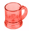 Verre à shot et bonbon en forme de cœur personnalisé avec autocollants avec image présenté dans un coffre