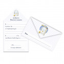 Blister de 10 invitations de Communion originales pour garçon en forme d'enveloppe pliable